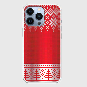 Чехол для iPhone 13 Pro с принтом Зимний вязаный лес в Новосибирске,  |  | арт | вязаный рисунок | вязь | дерево | деревья | ёлка | ёлки | ель | лес | новый год | рисунок | рождество | снег | снежинка | снежинки