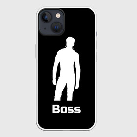 Чехол для iPhone 13 с принтом Boss of the gym on black в Новосибирске,  |  | boss | boss of the gym | darkholme | gachi | gachimuchi | gym | jabroni | van | босс | вэн | гачи | качалка