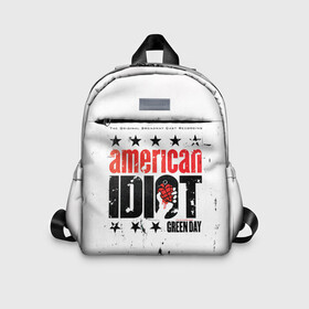 Детский рюкзак 3D с принтом American Idiot: The Original Broadway Cast Recording   Green Day в Новосибирске, 100% полиэстер | лямки с регулируемой длиной, сверху петелька, чтобы рюкзак можно было повесить на вешалку. Основное отделение закрывается на молнию, как и внешний карман. Внутри дополнительный карман. По бокам два дополнительных кармашка | Тематика изображения на принте: american idiot | green day | альтернативный | билли джо армстронг | греен дай | грин дей | гриндей | группа | зелёный день | майк дёрнт | музыка | панк | поп | поппанк | рок | тре кул