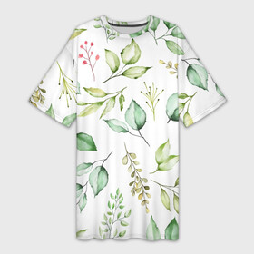 Платье-футболка 3D с принтом Herbalife в Новосибирске,  |  | зелень | лето | листья | осень | ягода