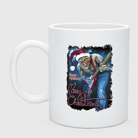 Кружка керамическая с принтом Iron Maiden, Merry Christmas в Новосибирске, керамика | объем — 330 мл, диаметр — 80 мм. Принт наносится на бока кружки, можно сделать два разных изображения | dude | guitar | guy | heavy metal | holiday | iron maiden | jaw | merry christmas | music | muzzle | new year | гитара | музыка | новый год | пасть | праздник | рождество | рок | чувак
