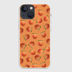 Чехол для iPhone 13 mini с принтом Дождь из персиков в Новосибирске,  |  | fruits | peach | дождь | персик | персики | фрукты