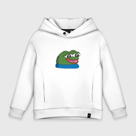 Детское худи Oversize хлопок с принтом Pepe, pepe happy, Пепе хеппи в Новосибирске, френч-терри — 70% хлопок, 30% полиэстер. Мягкий теплый начес внутри —100% хлопок | боковые карманы, эластичные манжеты и нижняя кромка, капюшон на магнитной кнопке | frog pepe | happy | happy new year | mem | meme | peepo | pepe | pepe happy | лягушка пепе | лягушонок | лягушонок пепе | пепе хеппи | хеппи