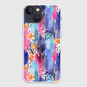 Чехол для iPhone 13 mini с принтом осенний паттерн в Новосибирске,  |  | картина | кисть | краски | листья | осень | паттерн | холст | художник | цветы