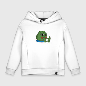 Детское худи Oversize хлопок с принтом pepe, pepe love, пепе лов в Новосибирске, френч-терри — 70% хлопок, 30% полиэстер. Мягкий теплый начес внутри —100% хлопок | боковые карманы, эластичные манжеты и нижняя кромка, капюшон на магнитной кнопке | frog pepe | happy | happy new year | mem | meme | peepo | pepe | pepe love | pepelove | twitch | лове | лягушка пепе | лягушонок | лягушонок пепе | пепе лов