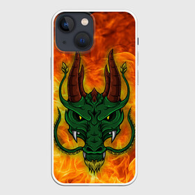 Чехол для iPhone 13 mini с принтом Японский дракон | Japanese Dragon в Новосибирске,  |  | dragon | fire | japanese dragon | monster | драго | дракон | монстр | огнедыщащий | огонь | прикольная картинка | чудовище | японский дракон | ящерица