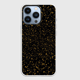 Чехол для iPhone 13 Pro с принтом Жёлтые точки На черном Фоне в Новосибирске,  |  | black | dots | in fashion | in the top | in the trend | romance | spots | starry | student | yellow | youth | в моде | в топе | в тренде | жёлтый | звёздное | молодежь | пятна | романтика | студент | точки | черные