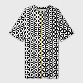 Платье-футболка 3D с принтом Цветок Жизни (чёрно белый) в Новосибирске,  |  | геометрия пространства | герметизм | древо жизни | друнвало мельхиседек | золотое сечение | куб метатрона | матрица | мудрость | роза мира | сакральная геометрия | семя жизни