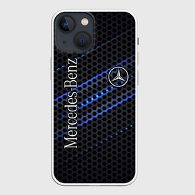 Чехол для iPhone 13 mini с принтом MERCEDES LOGO NEON в Новосибирске,  |  | amg | mercedes | авто | автомобиль | иномарка | логотип | машина | мерс | мерседес | соты | стальная броня | текстура