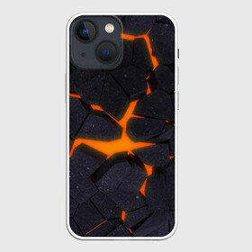 Чехол для iPhone 13 mini с принтом ТРЕЩИНЫ ЗЕМЛИ | 3D CRACKS | НЕОН в Новосибирске,  |  | 3d плиты | 3d разлом | neon | вулкан | земля | лава | неон | плиты | разлом | трещины | трещины земли