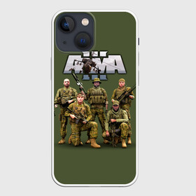Чехол для iPhone 13 mini с принтом Арма   Arma, военный симулятор в Новосибирске,  |  | arma | arma tactics | army | khaki | machine | soldiers | tactical | war | автоматы | арма | армия | военный симулятор | война | оружие | симулятор | солдаты | стрелялки | тактические | хаки