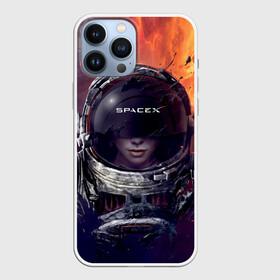 Чехол для iPhone 13 Pro Max с принтом Space X Elon Musk в Новосибирске,  |  | Тематика изображения на принте: american company | astronaut | emblem | girl | in a spacesuit | logo | open space | space x | suborbital flights | американская компания | астронавт | в скафандре | взрыв | девушка | логотип | огонь | открытый космос | суборбитальные полеты