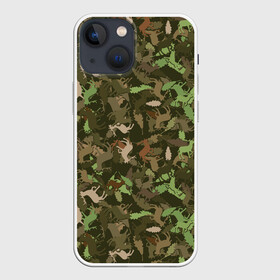 Чехол для iPhone 13 mini с принтом Лоси в дубовом лесу в Новосибирске,  |  | hunter | hunting | дубовый лес | егерь | звери | капканы | лес | оружие | охота | охота на лося | охотник | ружьё