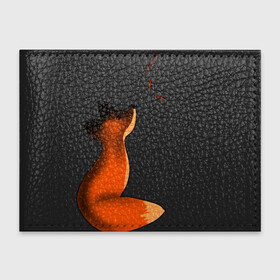 Обложка для студенческого билета с принтом Лисёнок в Новосибирске, натуральная кожа | Размер: 11*8 см; Печать на всей внешней стороне | лиса | лисёнок с листьями | листья | осень | рыжий лис