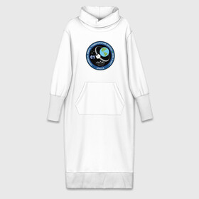 Платье удлиненное хлопок с принтом SPACE X С1 в Новосибирске,  |  | Тематика изображения на принте: dragon | falcon | planets | ship | stars | вселенная | космос | планеты