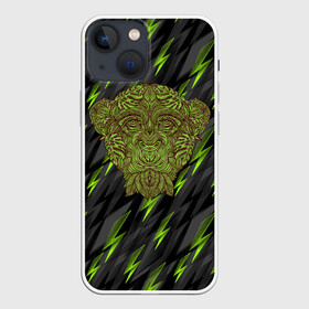 Чехол для iPhone 13 mini с принтом Обезьяна из листьев в Новосибирске,  |  | monkey | дерево | листья | обезьяна | природа | растение