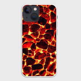 Чехол для iPhone 13 mini с принтом КАМНИ В МАГМЕ | ROCKS IN MAGMA в Новосибирске,  |  | abstract | fire | high temperature | lava | magma | magmatic | melt | texture | абстракция | высокая температура | камни в магме | лава | магма | магматический | магмовый | огонь | расплав | текстура