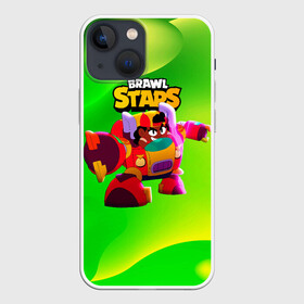 Чехол для iPhone 13 mini с принтом трансформер Meg Brawl Stars в Новосибирске,  |  | Тематика изображения на принте: brawl | brawl stars | brawlstars | brawl_stars | mec | meg | бравл | бравлстарс | мег | мек | мэг | мэк