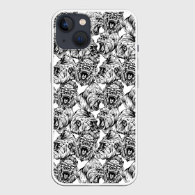 Чехол для iPhone 13 с принтом Злые Гориллы   Паттерн в Новосибирске,  |  | africa | afrika | angry | ape | apes | black white | gorilla | gorillas | gorillaz | hip hop | monkey | pattern | raging | sketch | африка | африканский узор | злые обезьяны | мартышка | примат | приматы | рисунок | рисунок карандашом | скетч | узор | хип