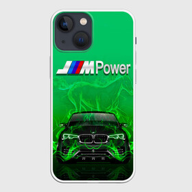 Чехол для iPhone 13 mini с принтом BMW GREEN STYLE в Новосибирске,  |  | auto | bmw | car | cool | fire | flame | germany | green | horse | авто | бмв | бумер | бэха | германия | зеленый | машина | немец | огонь | тачки