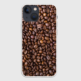 Чехол для iPhone 13 mini с принтом Кофемания в Новосибирске,  |  | black | coffee | coffee beans | coffeemania | roasted | жареные | зерна | кофе | кофейные | кофемания | черные