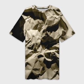Платье-футболка 3D с принтом Мягкая мятая бумага в Новосибирске,  |  | crumpled | gray | packaging | paper | soft | texture | wrinkled | бумага | мягкая | мятая | помятая | серая | текстура | упаковочная