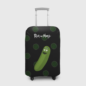 Чехол для чемодана 3D с принтом Rick Pickle в Новосибирске, 86% полиэфир, 14% спандекс | двустороннее нанесение принта, прорези для ручек и колес | morty | pickle | ram | randm | rick | rick and morty | злой морти | злой рик | морти | мультфильмы | огурец | портал рик и морти | рик | рик и морти | рик огурец | рик огурчик | сыендук