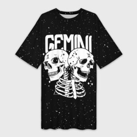 Платье-футболка 3D с принтом Dark Gemini в Новосибирске,  |  | gemini | zodiac | астрология | близнецы | гороскоп | гороскопы | зз | знаки зодиака | зодиак