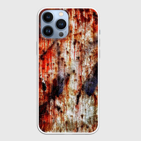 Чехол для iPhone 13 Pro Max с принтом Ой, где был я вчера в Новосибирске,  |  | blood | dirty | halloween | holes | metal | paint | rusty | scratches | smudges | stains | the holiday was a success | где был я вчера | грязный | дырки | краска | кровь | металл | ой | подтеки | праздник удался | пятна | ржавый | хеллоуин | царапины