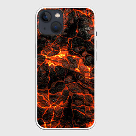Чехол для iPhone 13 с принтом Горящая лава в Новосибирске,  |  | burning | fire | flowing | lava | plasma | streaks | texture | waves | волны | горящая | лава | огонь | плазма | разводы | текстура | течет