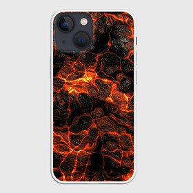 Чехол для iPhone 13 mini с принтом Горящая лава в Новосибирске,  |  | burning | fire | flowing | lava | plasma | streaks | texture | waves | волны | горящая | лава | огонь | плазма | разводы | текстура | течет