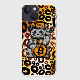 Чехол для iPhone 13 mini с принтом BitCoin кот в Новосибирске,  |  | bitcoin | btc | альткоин | альты | биткоин | биток | бтс | бтц | крипта | криптовалюта