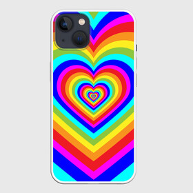 Чехол для iPhone 13 с принтом Цветные сердца | Colored hearts в Новосибирске,  |  | 00s | 2000s | 70s | 80s | 90s | aesthetic | bratz | colour | cow | cute | funny | girl | girly | glitter | grunge | heart | indie | meme | memes | pastel | pink | pinterest | popular | rainbow | retro | tiktok | trending | trendy | tumblr | vintage | vsco