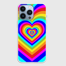 Чехол для iPhone 13 Pro с принтом Цветные сердца | Colored hearts в Новосибирске,  |  | Тематика изображения на принте: 00s | 2000s | 70s | 80s | 90s | aesthetic | bratz | colour | cow | cute | funny | girl | girly | glitter | grunge | heart | indie | meme | memes | pastel | pink | pinterest | popular | rainbow | retro | tiktok | trending | trendy | tumblr | vintage | vsco