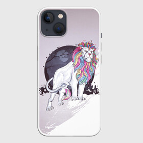 Чехол для iPhone 13 с принтом Царь единорогов в Новосибирске,  |  | арт | графика | единорог | животные | звери | лев | мифы | рог | царь зверей