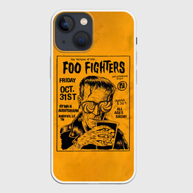 Чехол для iPhone 13 mini с принтом THE RETURN OF THE... FOO FIGHTERS в Новосибирске,  |  | Тематика изображения на принте: ff | foo fighters | альтернативный | группа | дэйв грол | крис шифлетт | метал | музыка | надпись | нэйт мендел | постгранж | пэт смир | рок | тейлор хокинс | фу файтерс | фф | хард | хардрок