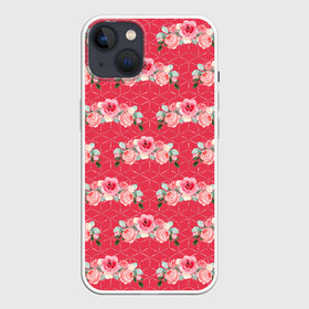 Чехол для iPhone 13 с принтом Красные розы паттерн в Новосибирске,  |  | rose | паттерн | розочки | розы | цветки | цветочки | цветы