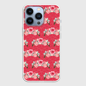 Чехол для iPhone 13 Pro с принтом Красные розы паттерн в Новосибирске,  |  | rose | паттерн | розочки | розы | цветки | цветочки | цветы