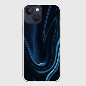 Чехол для iPhone 13 mini с принтом Космическая волна в Новосибирске,  |  | абстракция | волна | жидкий | жидкость | кислота | линия | плавный | психоделика | синий | стиль | текстура | темный | тякучий | холод | чернила | черный