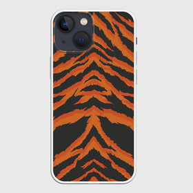 Чехол для iPhone 13 mini с принтом Шкура тигра оранжевая в Новосибирске,  |  | tiger | tiger fur | tiger hide | tiger texture | текстура тигра | тигр | тигровая