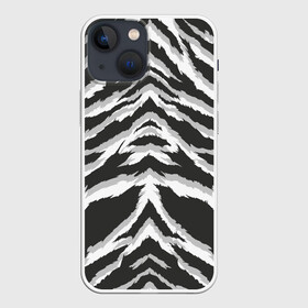 Чехол для iPhone 13 mini с принтом Белая шкура тигра в Новосибирске,  |  | tiger | tiger fur | tiger hide | tiger texture | текстура тигра | тигр | тигровая