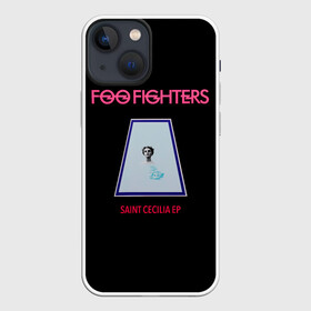 Чехол для iPhone 13 mini с принтом Saint Cecilia   Foo Fighters в Новосибирске,  |  | ff | foo fighters | альтернативный | группа | дэйв грол | крис шифлетт | метал | музыка | надпись | нэйт мендел | постгранж | пэт смир | рок | тейлор хокинс | фу файтерс | фф | хард | хардрок