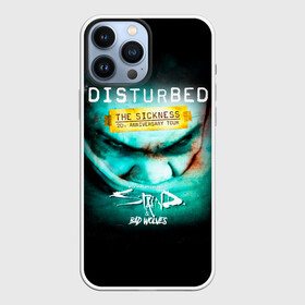 Чехол для iPhone 13 Pro Max с принтом The Sickness   Disturbed в Новосибирске,  |  | disturbed | альтернативный | встревоженные | группа | джон мойер | дистербд | дистербед | дэвид дрейман | дэн дониган | майк венгрен | метал | ню | нюметал | рок | хеви | хевиметал