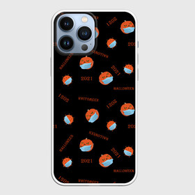 Чехол для iPhone 13 Pro Max с принтом Halloween 2021 , тыква в маске и коронавирус на черном фоне в Новосибирске,  |  | autumn | coronavirus | covid | holiday | mask | medical | monsters | orange | pandemic | pumpkins | ковид | коронавирус | маска | медицинская | монстры | оранжевая | осень | пандемия | праздник | тыквы