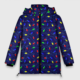 Женская зимняя куртка Oversize с принтом Разноцветные Лампочки в Новосибирске, верх — 100% полиэстер; подкладка — 100% полиэстер; утеплитель — 100% полиэстер | длина ниже бедра, силуэт Оверсайз. Есть воротник-стойка, отстегивающийся капюшон и ветрозащитная планка. 

Боковые карманы с листочкой на кнопках и внутренний карман на молнии | christmas | merry christmas | santa claus | гирлянда | дед мороз | ёлка | елочные шары | игрушки | лампочки | новый год | огоньки | подарки | праздник | с новым годом | сантаклаус | снегурочка | украшения
