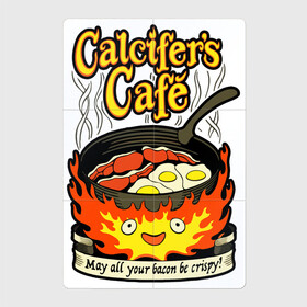 Магнитный плакат 2Х3 с принтом Calcifer cook в Новосибирске, Полимерный материал с магнитным слоем | 6 деталей размером 9*9 см | anime | bacon | calcifer | cook | eggs | studio ghibli | аниме | бекон | кальцифер | повар | студия дзибли | яйца