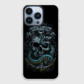 Чехол для iPhone 13 Pro с принтом ВЫПУСТИТЬ КРАКЕНА в Новосибирске,  |  | kraken | monster | ocean | sea | skull | кальмар | кости | кракен | монстр | морской | океан | череп | чудовище | щупальца | якорь