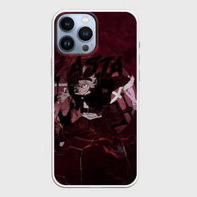 Чехол для iPhone 13 Pro Max с принтом Аста Черный клевер Red style в Новосибирске,  |  | asta | black clover | bulls | акума | аста | быки | демон | пятилистник | черный клевер