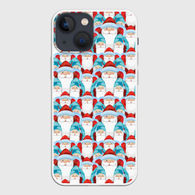 Чехол для iPhone 13 mini с принтом Дедушки Морозы в Новосибирске,  |  | christmas | merry christmas | santa claus | дед мороз | ёлка | зима | мороз | новый год | подарок | праздник | рождество | с новым годом | сантаклаус | снегурочка | снежинки