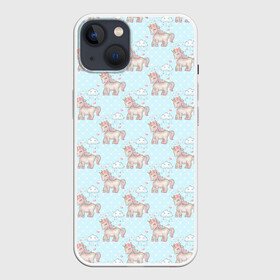 Чехол для iPhone 13 с принтом Маленькие единороги в Новосибирске,  |  | единорог | лошадка | лошадь | милая | милые пони | пони